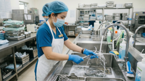Lợi ích của dung dịch tẩy rửa dụng cụ y tế chứa enzyme là gì?